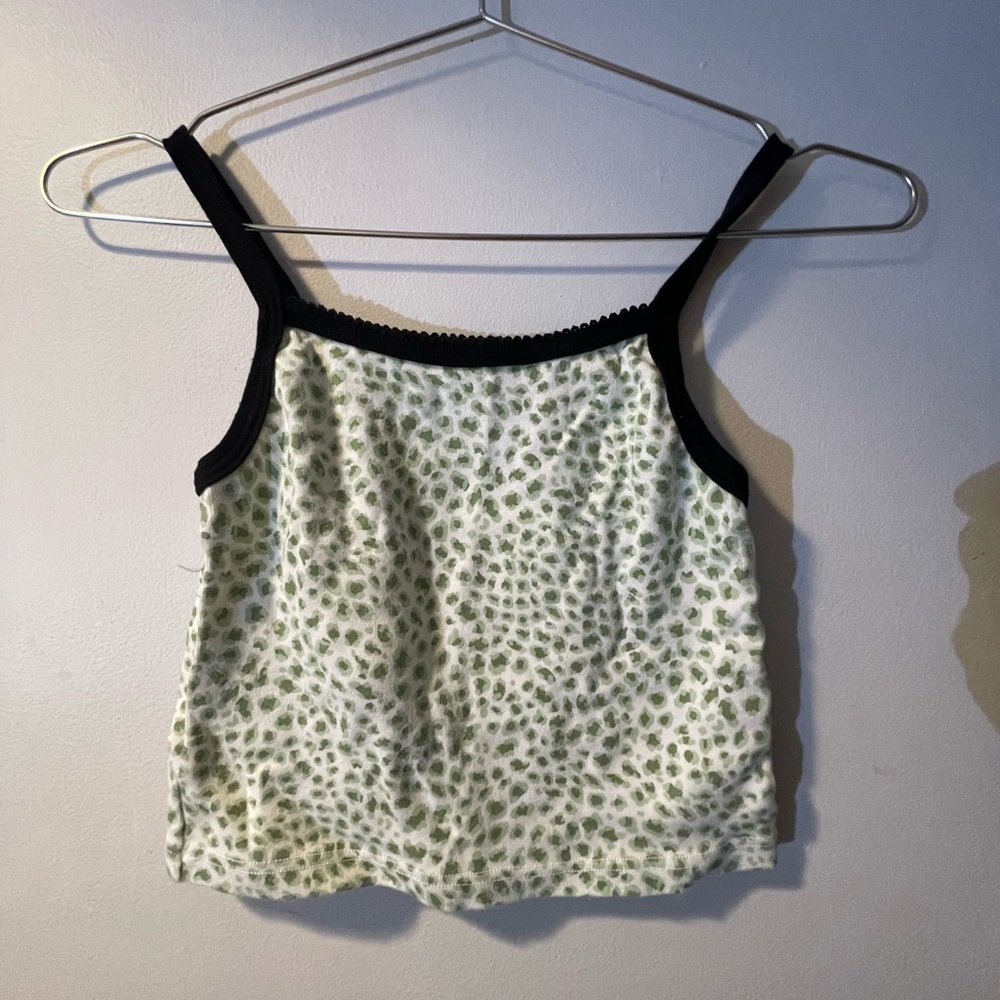 Green leopard brandy tank
